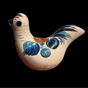 Vintage Tonala Mexican Art Pottery‎ Painted Bird